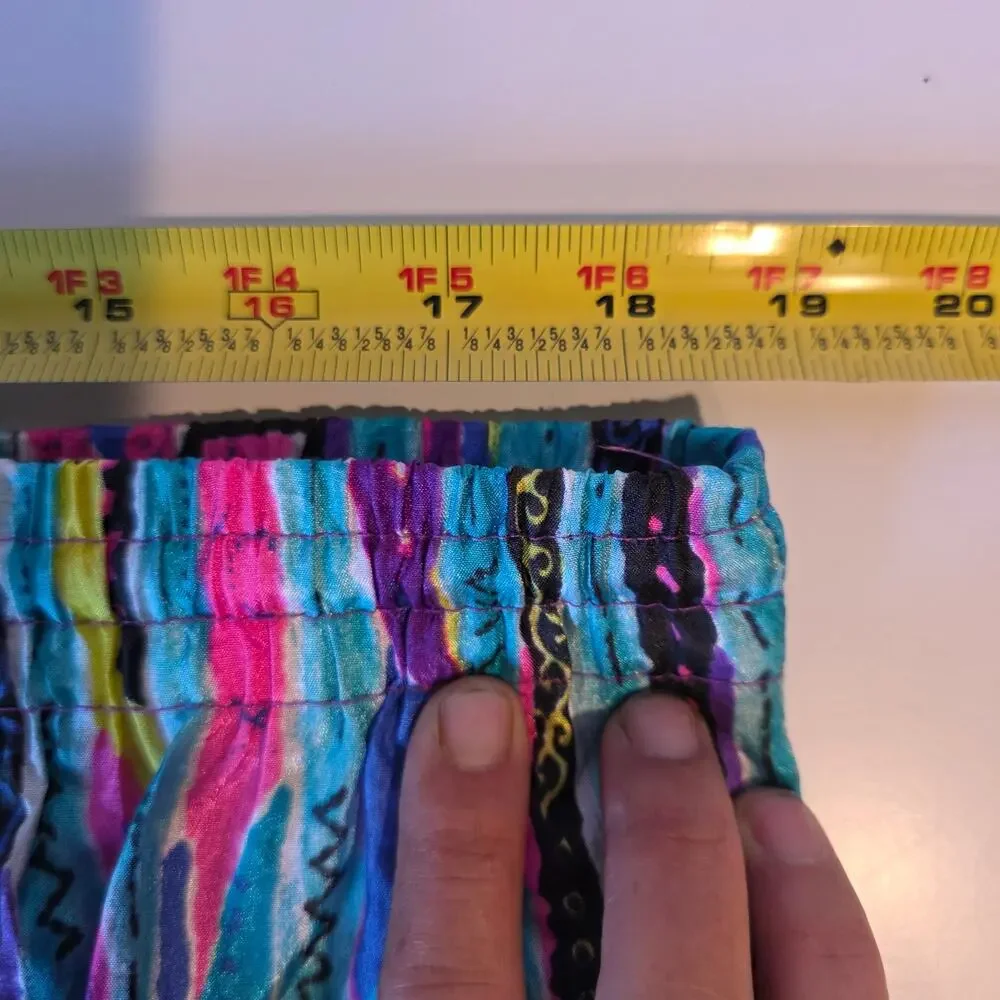 Vintage 80s BIKE Athletic Shorts‎ Abstract Tropical Floral Neon Psychedelic M